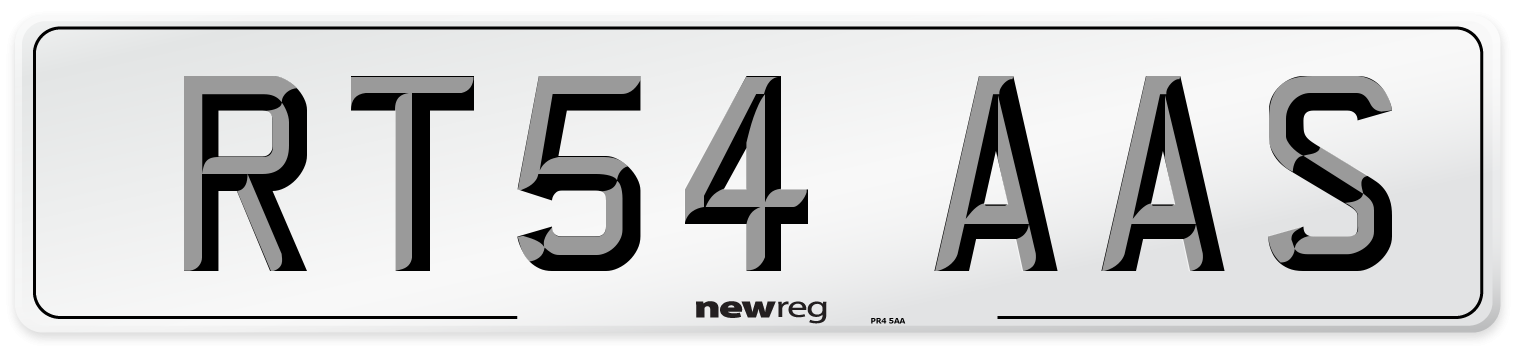 RT54 AAS Number Plate from New Reg